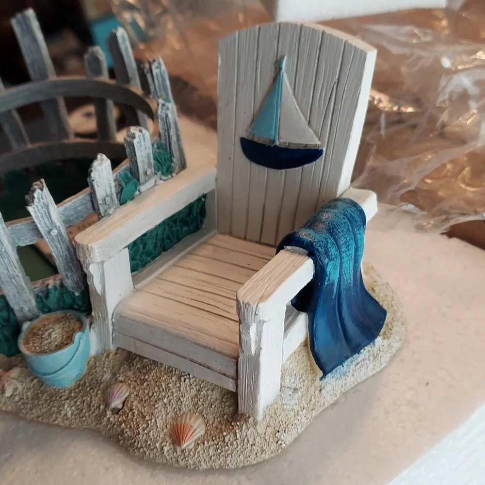 Yankee Candle Sailboat Beach Chair Candle Holder Fits LG Jar & Signature BNWT SO